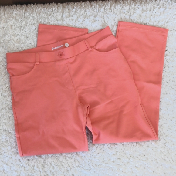 Betabrand 7 pocket Dress Pant Yoga Pants, NWOT never worn, Coral XL-Short Petite - Picture 3 of 11